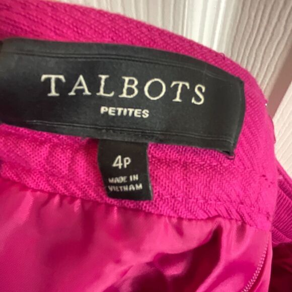 Ann Taylor Women 4P Pink Skirt Back Zip Straight Pencil Knee Length Buttons N2 - Picture 11 of 12